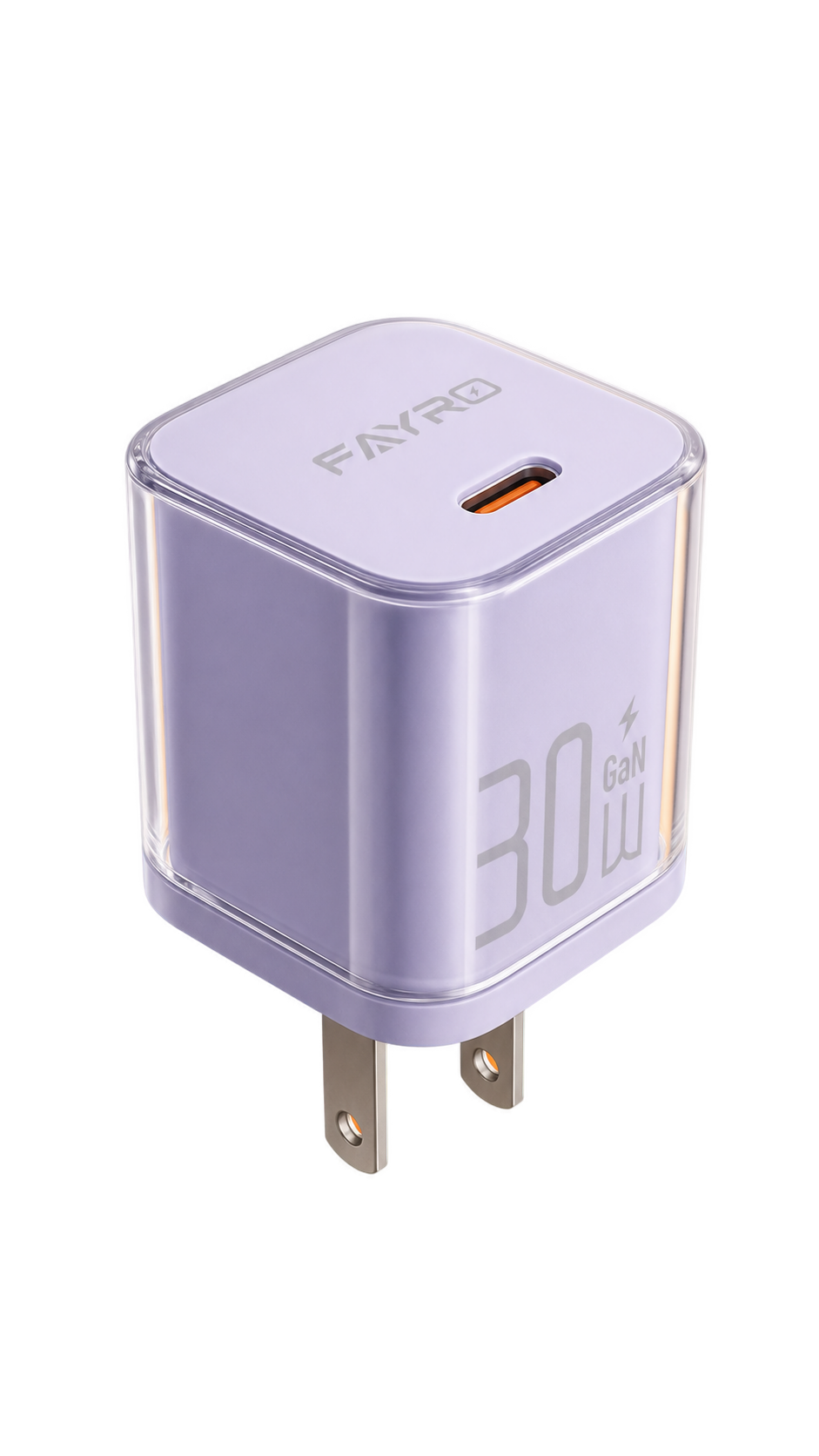 Fayro 30W GaN charger in lavender